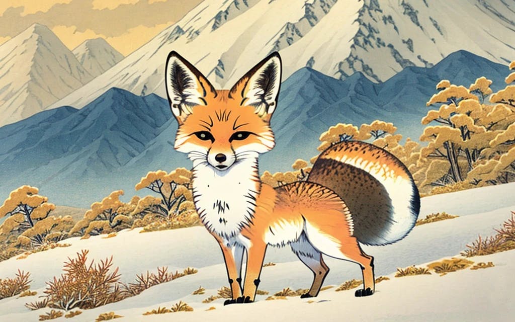 A fox in the mountains