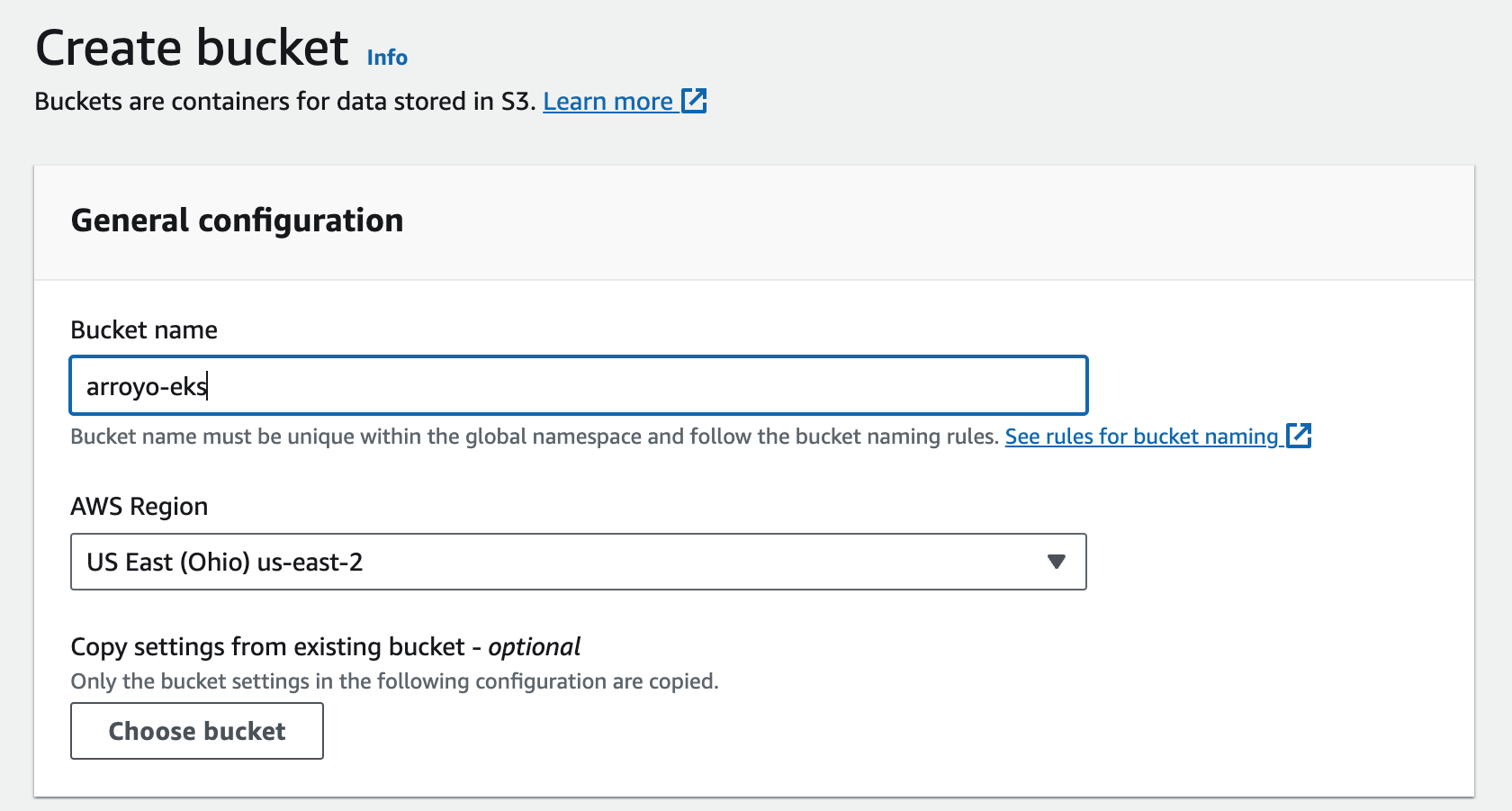 Create an S3 bucket